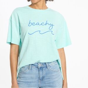 Women’s Beachy Short Sleeve Tee Shirt Mia & Tess ~ Paper Store ~ Size Large